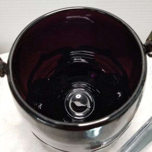 Vintage Farber Bros and Cambridge Glass Tally Ho Amethyst Ice Bucket - Picture 3 of 8